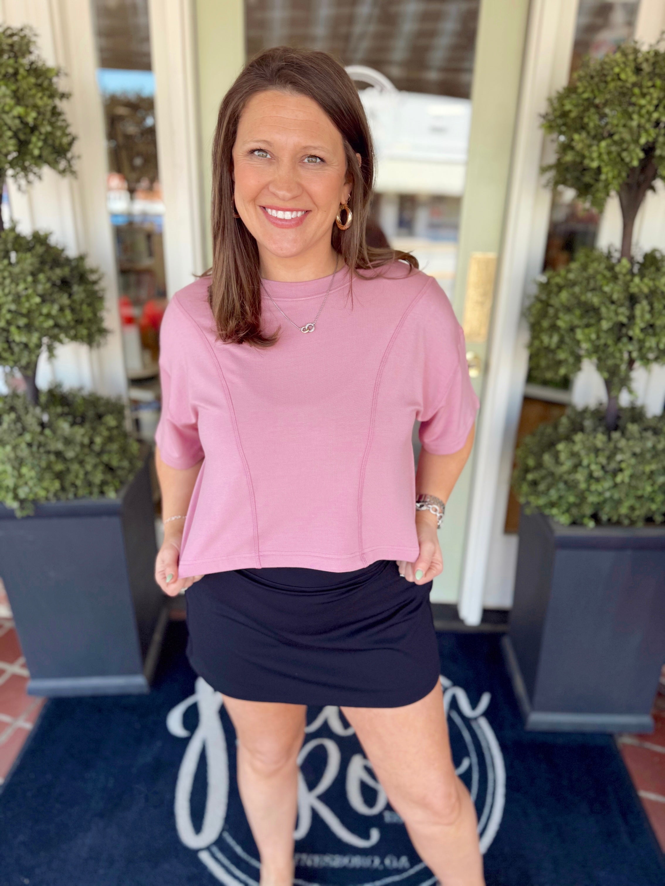 All Day Cropped Tee in Lilas By Southern Shirt Co.