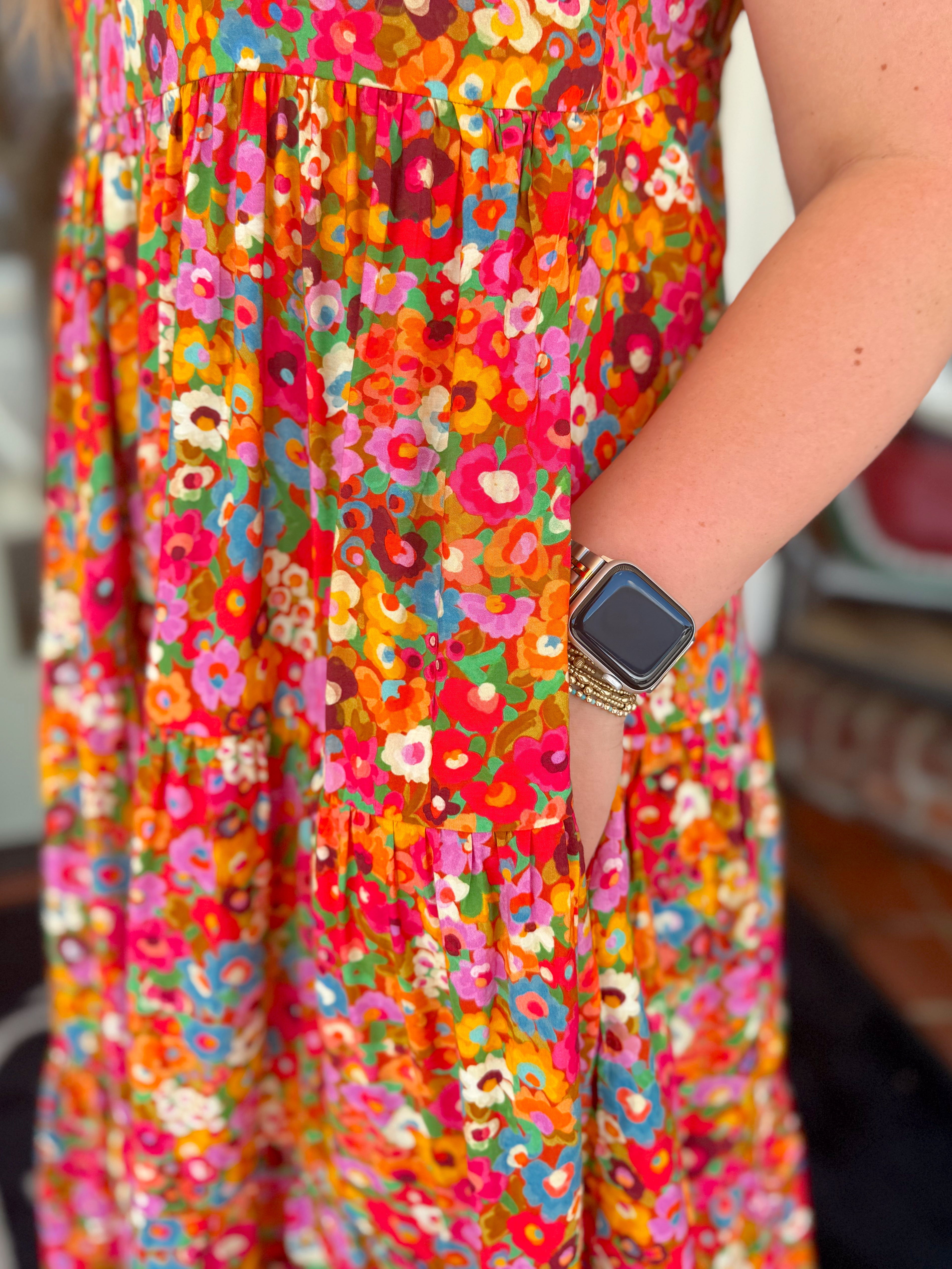 Floral Scoop Back Tier Maxi Dress by Karlie