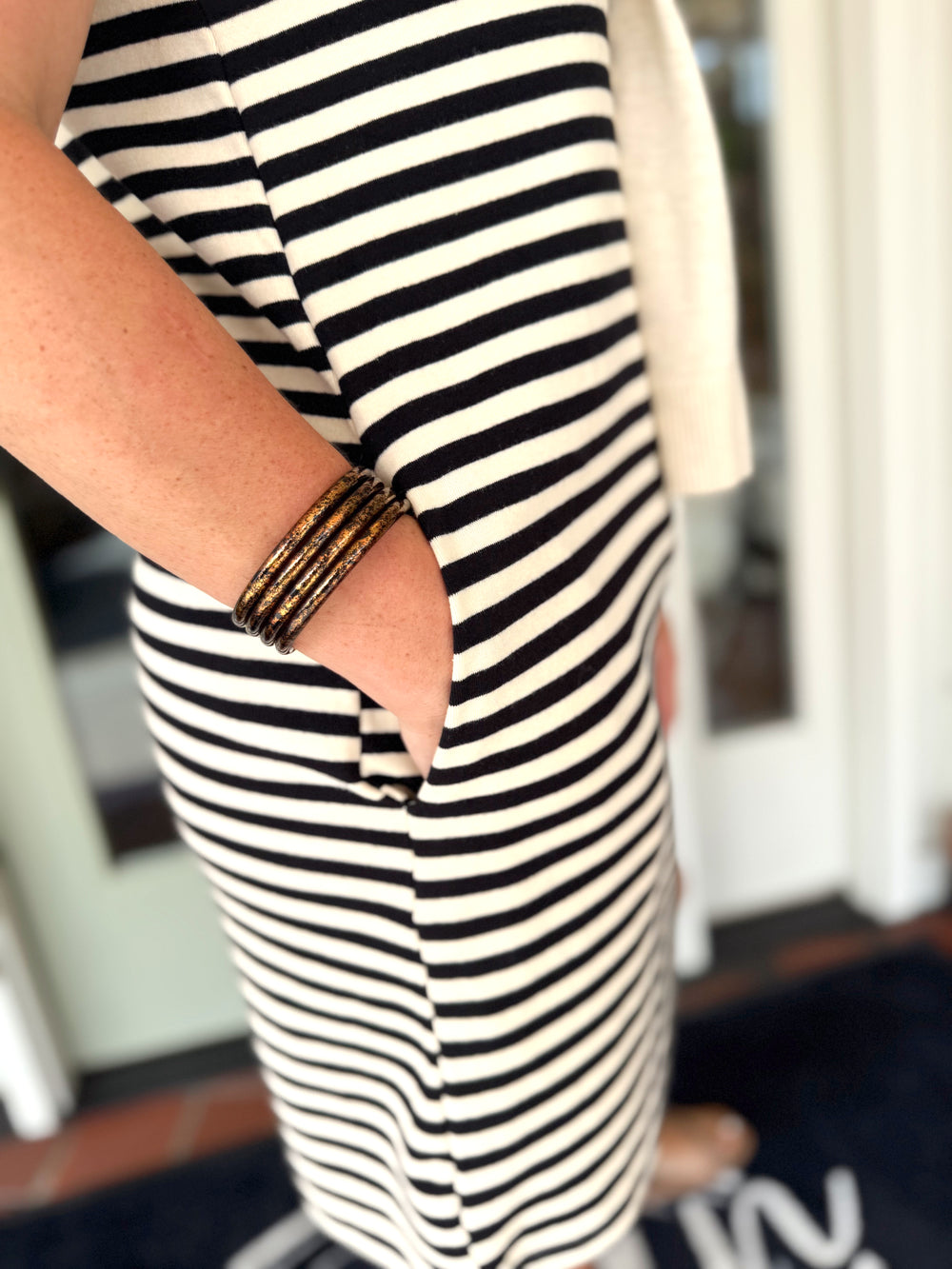 The Zoe Black Striped Mini Dress (S-L)