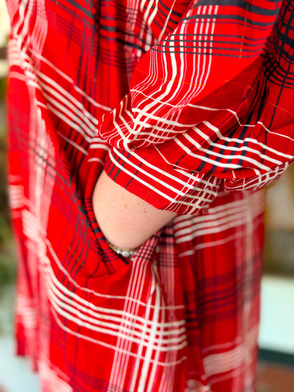 The Winnie Plaid V-Neck Dress (S-L)