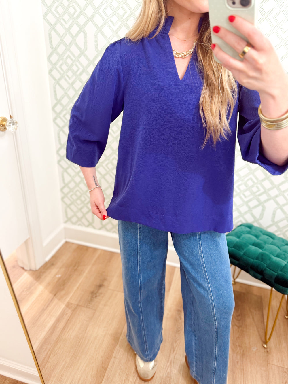 The Allison Ruffle Collar Top (S-L)