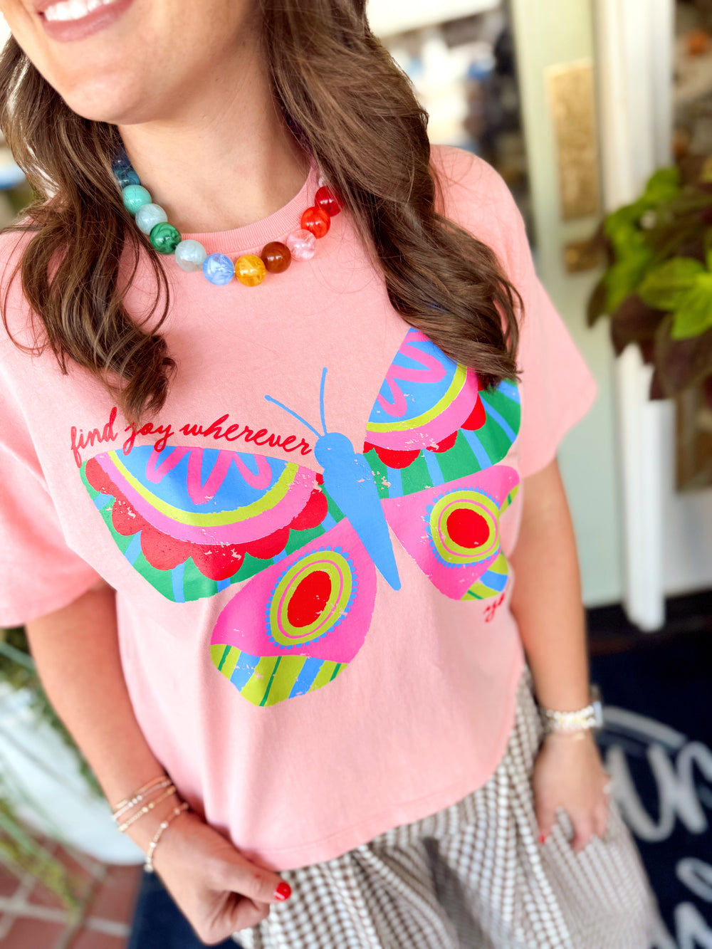 Find Joy Wherever You Are Cropped Tee by Poppy & Pine (S/M-2X/3X)