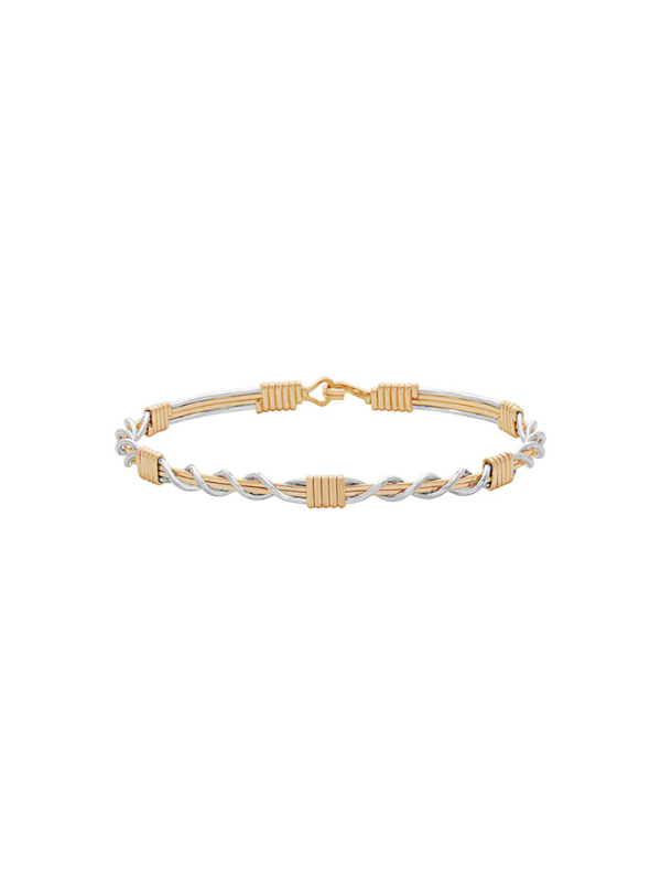 Silver and gold wire bracelet by Ronaldo, a timeless piece that can be worn for years to come