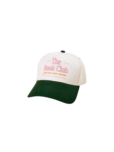 pink and green book club hat