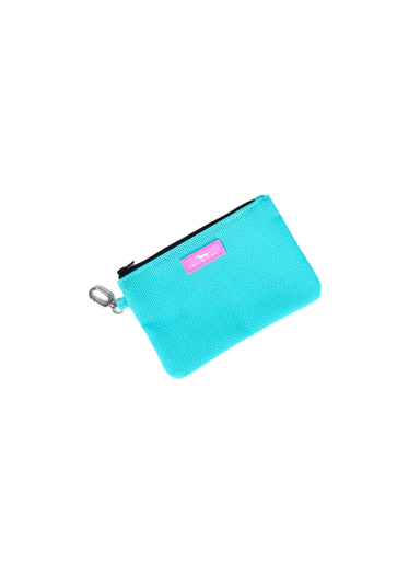 teal woven zip pouch