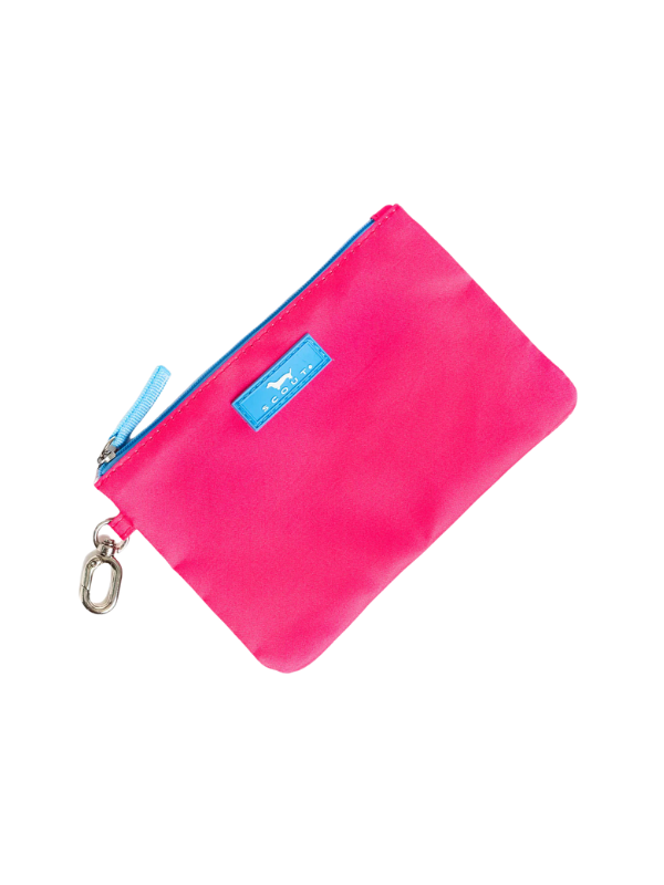 The Carly Pouch in Hot Pink and blue with clip By scout