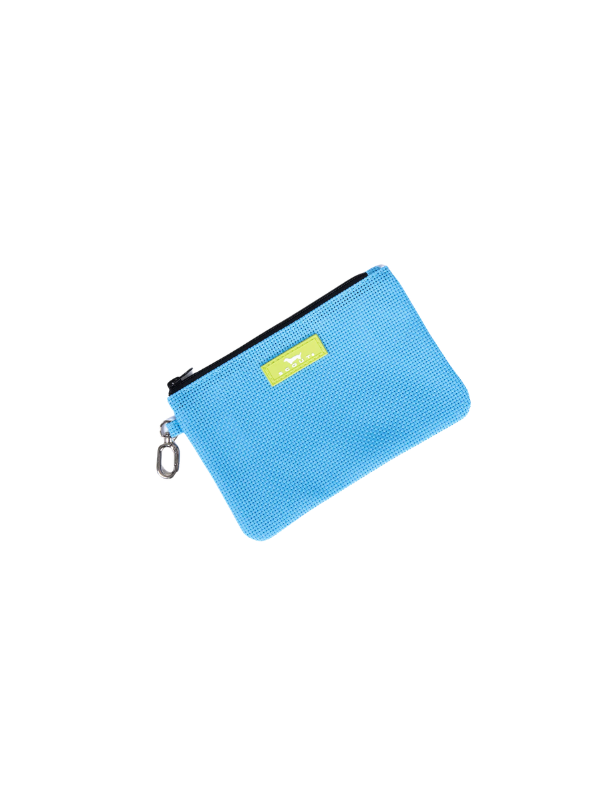 blue woven zip pouch