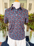 Black grey and red camo mix polo by meripex