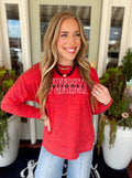 Long sleeve subtle tie die top with University Of Georgia Bulldogs on the front