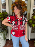 Georgia bulldog sequin button up cardigan 