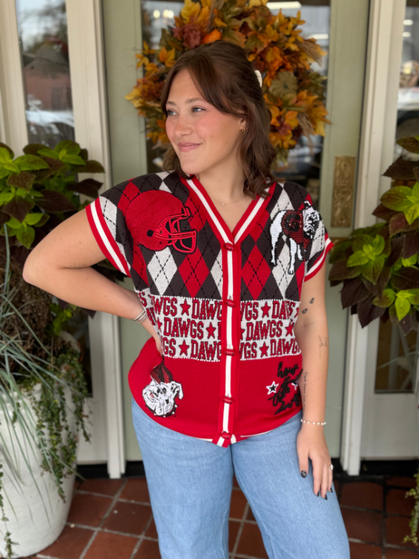 Georgia bulldog sequin button up cardigan 
