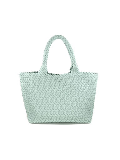 Mint textured handbag with matching small pouch
