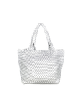 Silver woven handbag with matching small pouch 