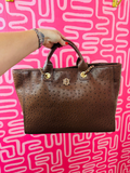 Mid Size Brown tote with handles and chain straps