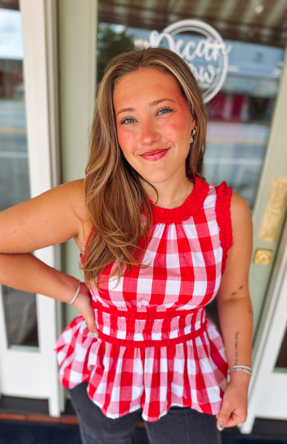 red gingham tank 
