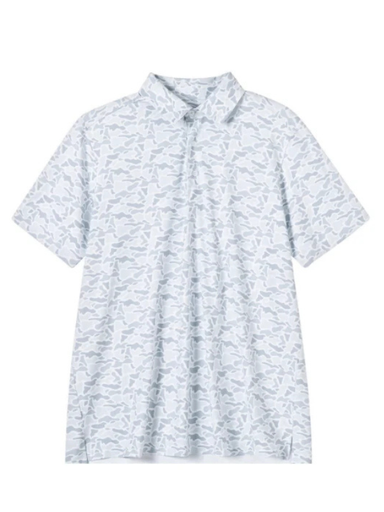 Soft grey camo print polo by meripex