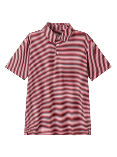 Micro striped red black and white polo by meripex