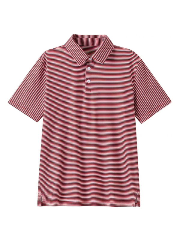 Micro striped red black and white polo by meripex