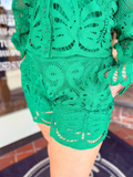 Lace shorts in green 