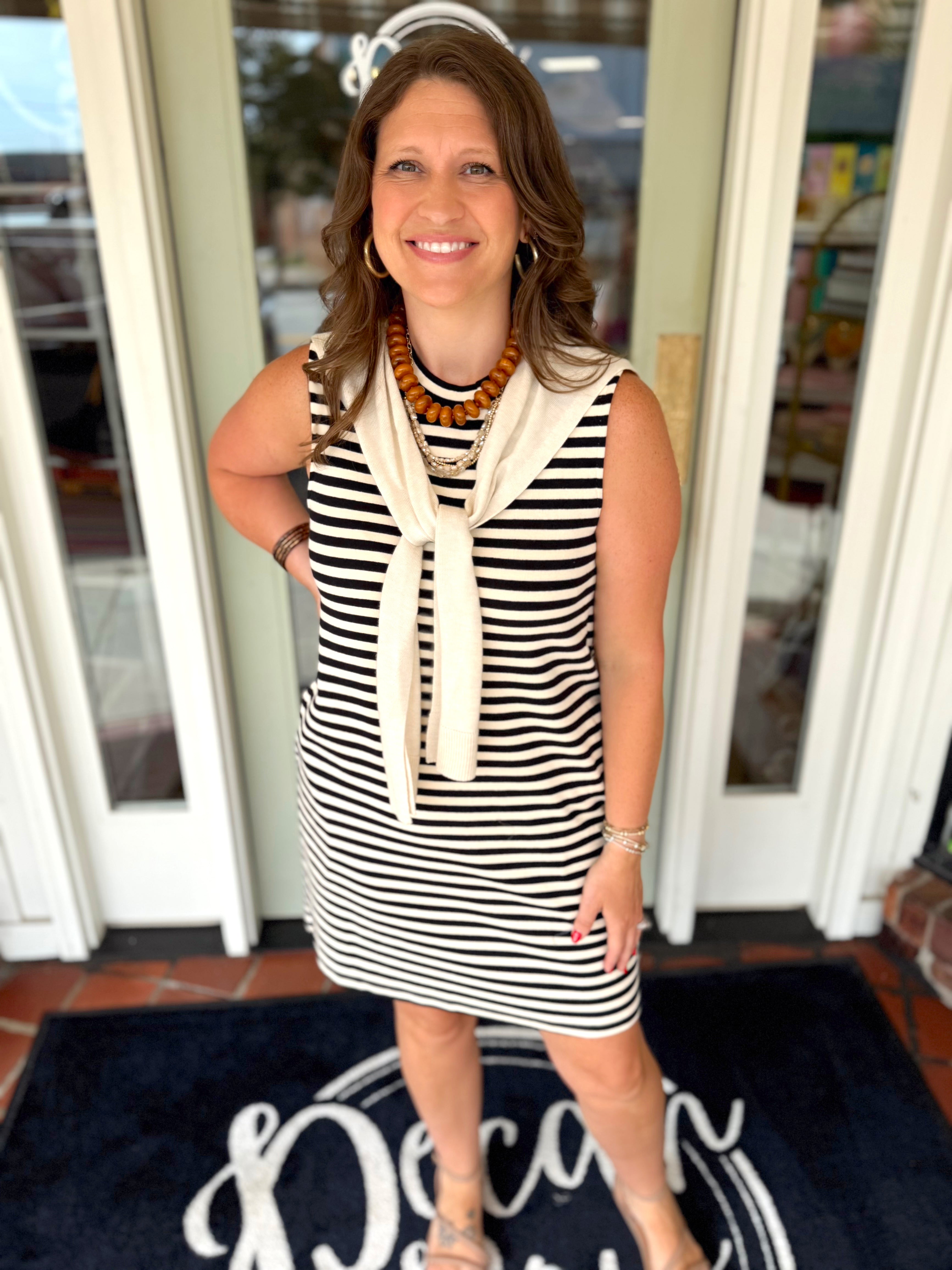 The Zoe Black Striped Mini Dress (S-L)