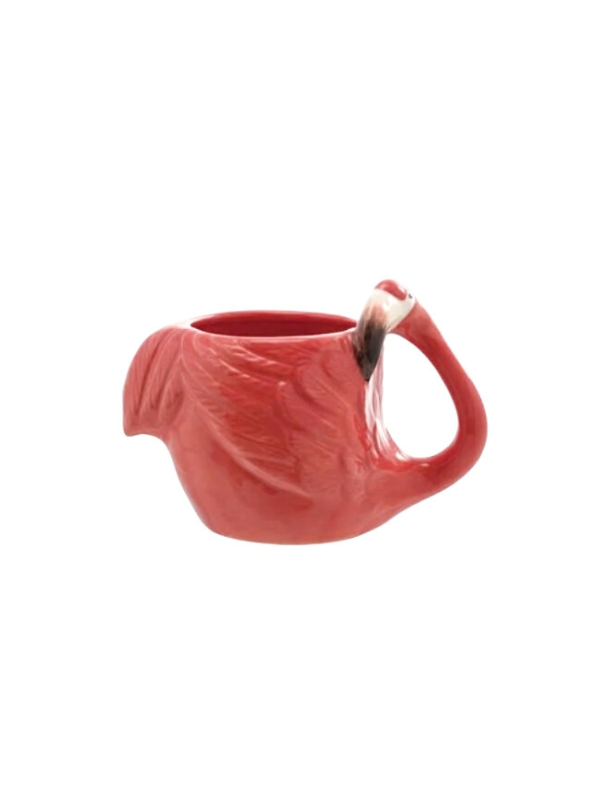 Hand-Painted Pink Flamingo Shaped Mug coffee