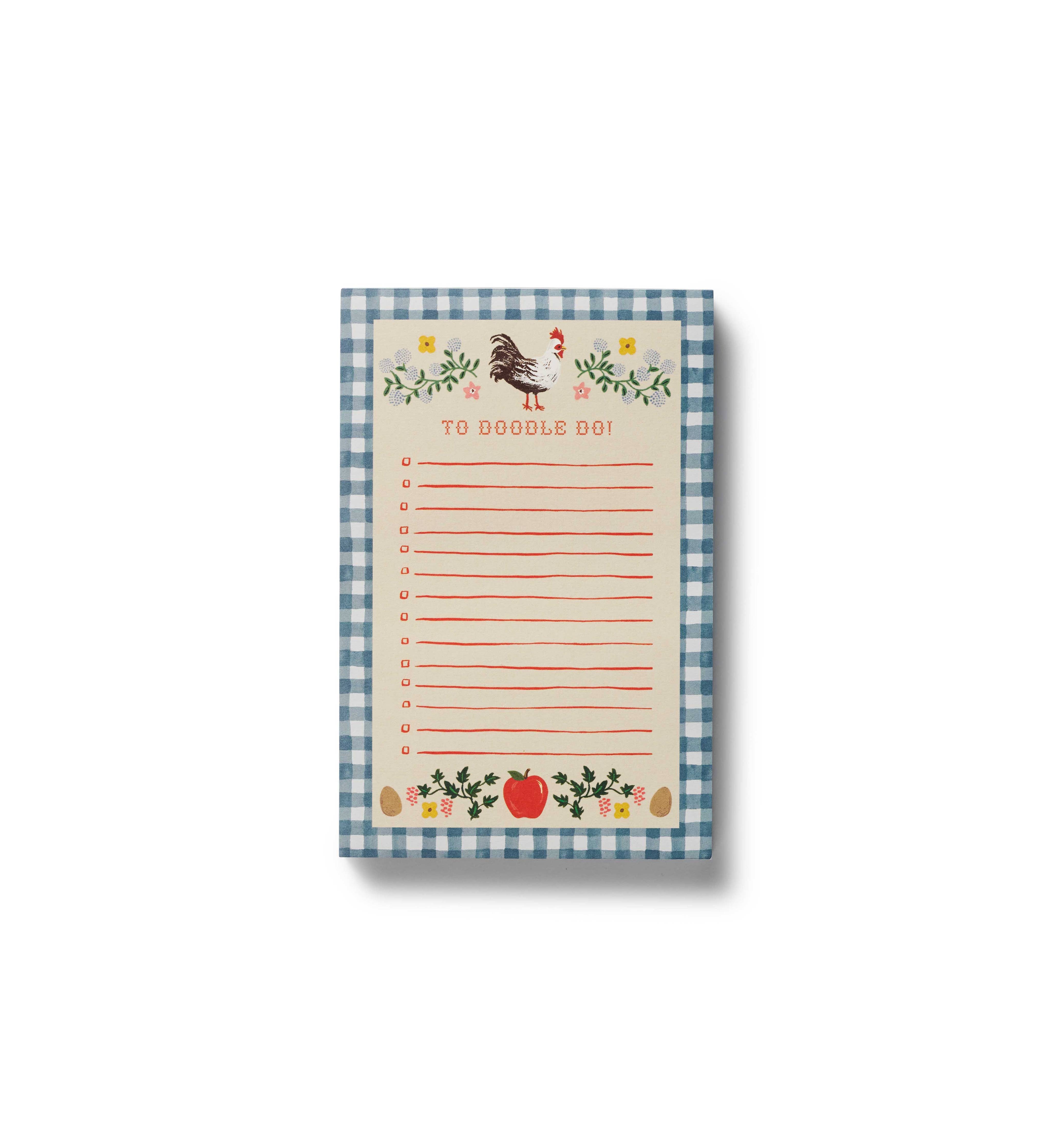 chicken and plaid notepad