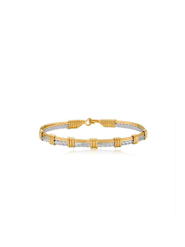 Silver and gold wire ronaldo bracelet 