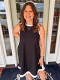 black a-aline dress with pockets