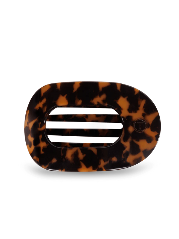 Tortoise Large Flat Round Hair Clip teleties