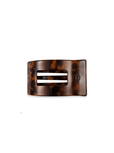 Tortoise Small Flat Rectangle Hair Clip teleties