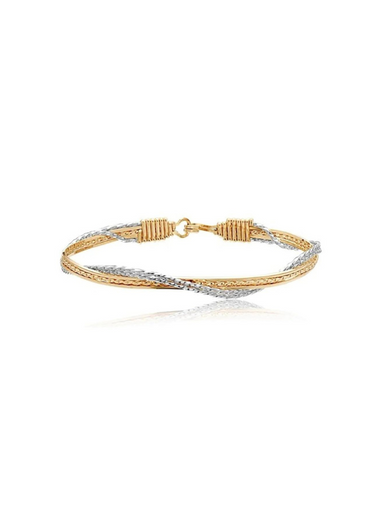 Gold and silver wire bracelet by Ronaldo, handmade in the USA. A timeless piece that can be used for years to come 