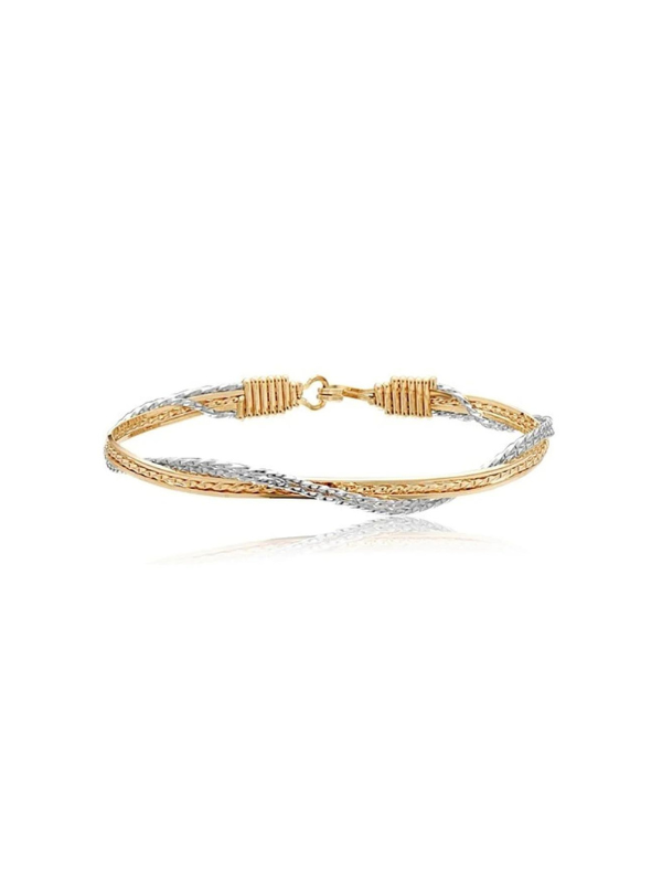 Gold and silver wire bracelet by Ronaldo, handmade in the USA. A timeless piece that can be used for years to come 