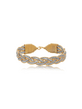 Silver and gold wire Trident bracelet by Ronaldo, handcrafted with an elegant and timeless style.