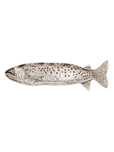 silver metal Trout Tray by Mudpie