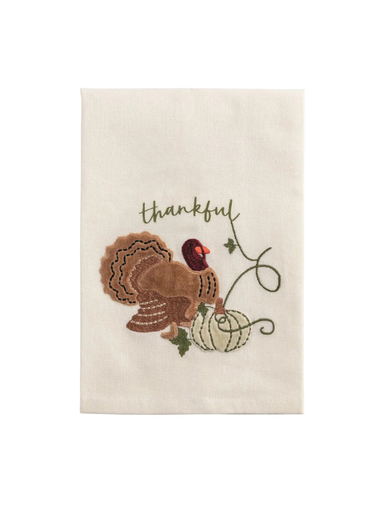 Turkey Gather Velvet tea Towel By Mudpie