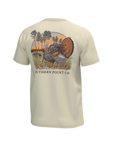 turkey in a hunting land on the back 