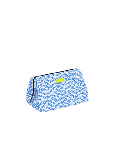 twisted blue print little makeup bag