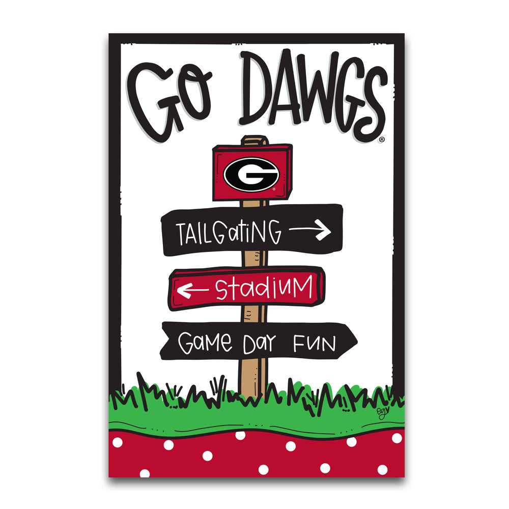 UGA Direction Sign Flag with dots at the bottom 