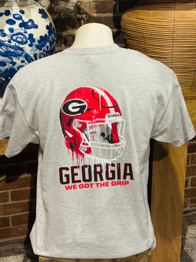 dripping red football helment for georgia 