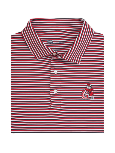 UGA G Dog Tri Stripe Performance Polo