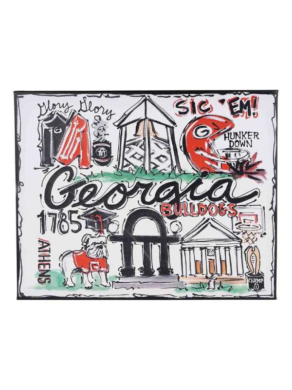 Georgia bulldogs canvas with Georgia inspired pictures on it 