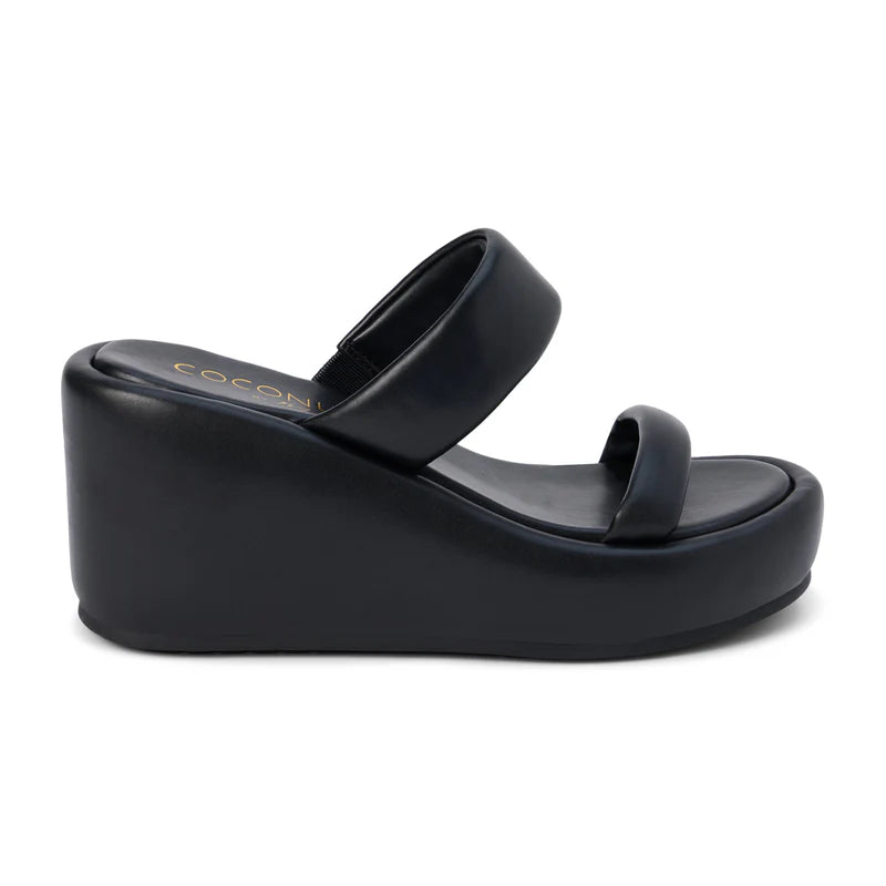 Unique Wedge Sandal in Black by Matisse