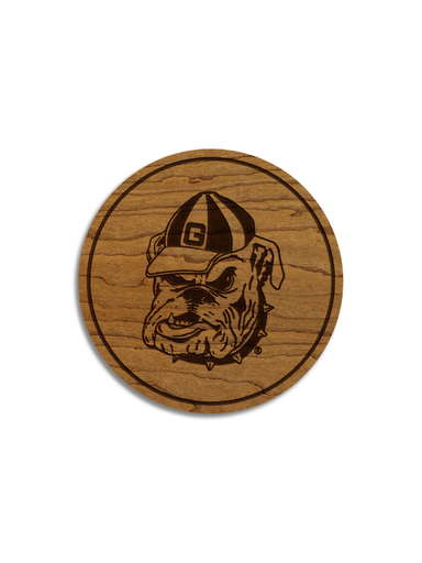 University of Georgia Bulldog Coaster in cherry