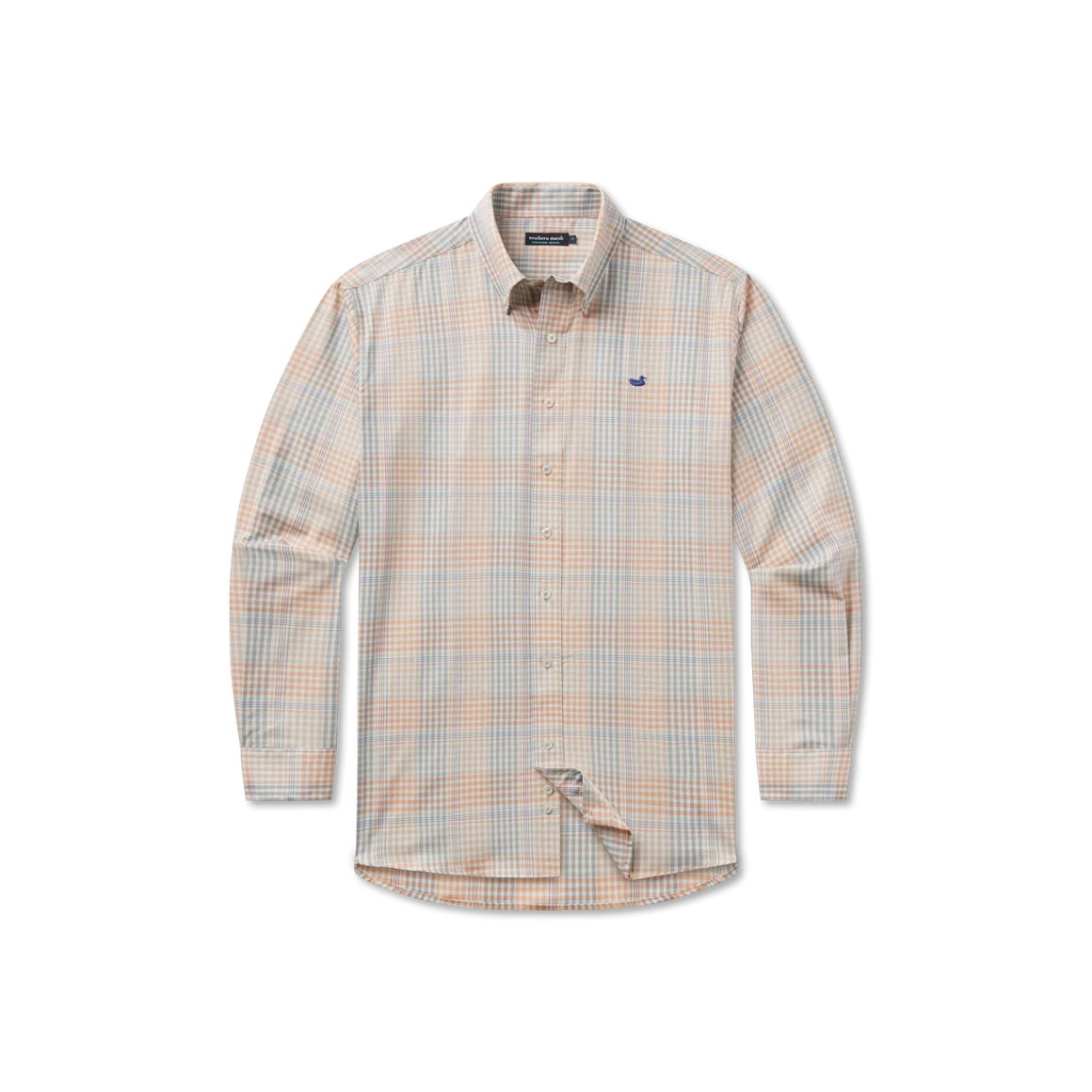 Edgefield Windowpane Dress Shirt in Burnt Taupe and Sage by Southern Marsh