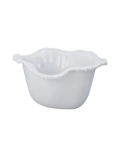 VIDA Alegria Ice Bucket - White luxury melamine with beaded detailing chic serveware