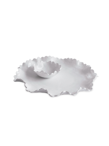 white Melamine Chip and dip platter