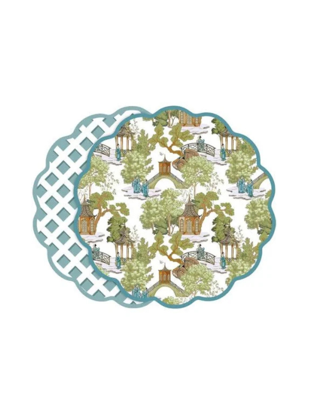 blue and green reversible placemat