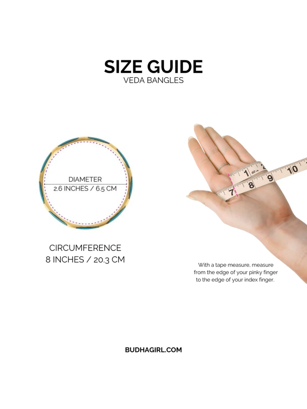 Veda Bangles size chart