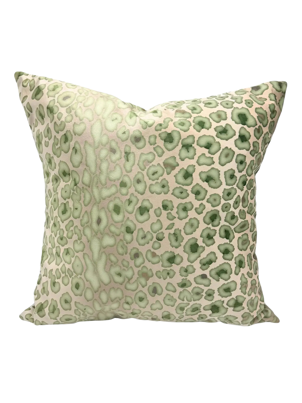 Velvet Green Leopard Throw Pillow - 24x24 decorative southern chic home decor