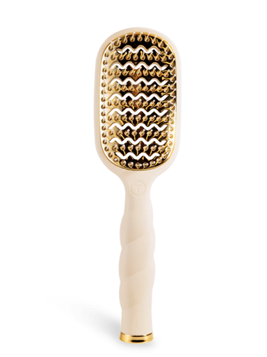 Beige vented hair brush by teleties